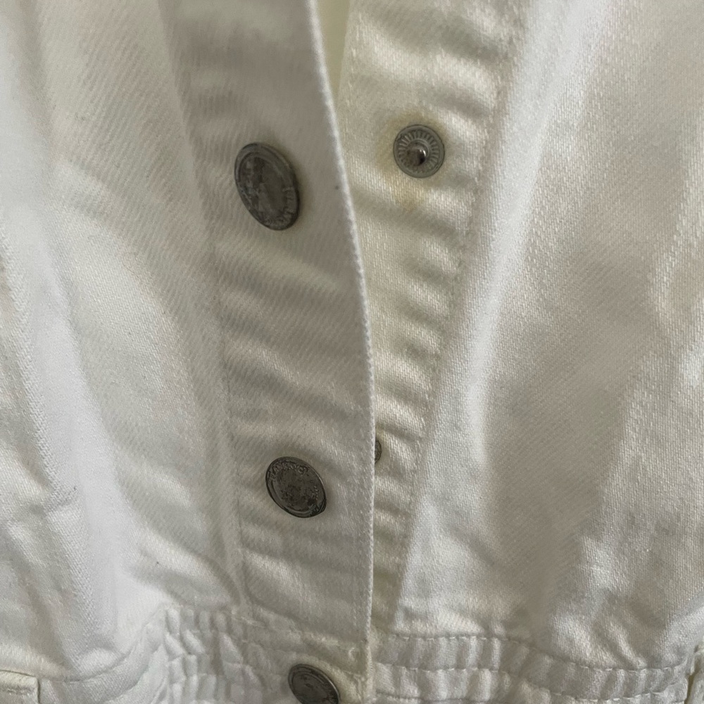 Blank NYC White Jean Shorts Romper L - Picture 4 of 5